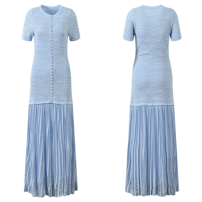 Light Blue Embroidered Dress