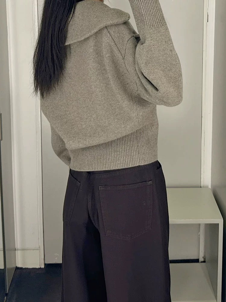 WAISTED KNITTED WOOL BOMBER JACKET