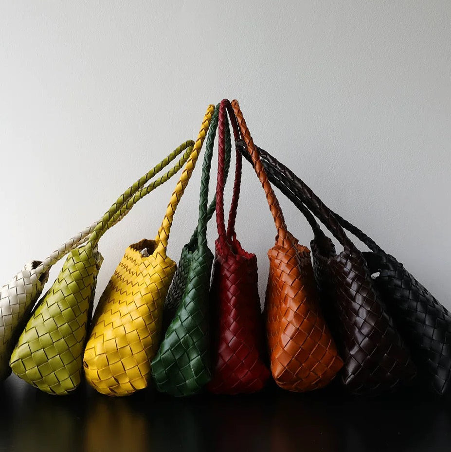 Woven Shoulder Bag in Black