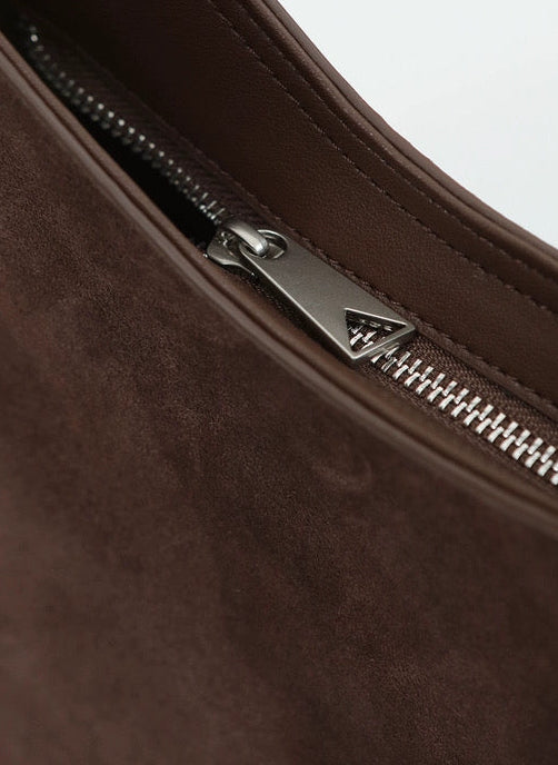 The Sculpt Hobo in Brown Suede