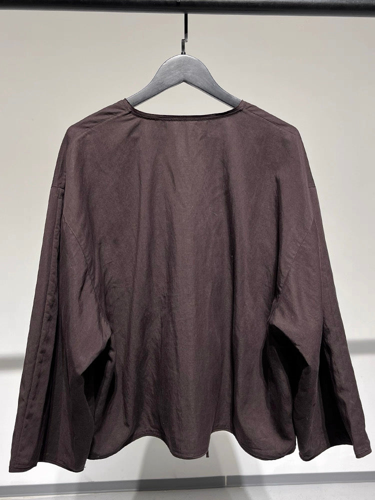 Cropped Shirt with Drawstring Detail