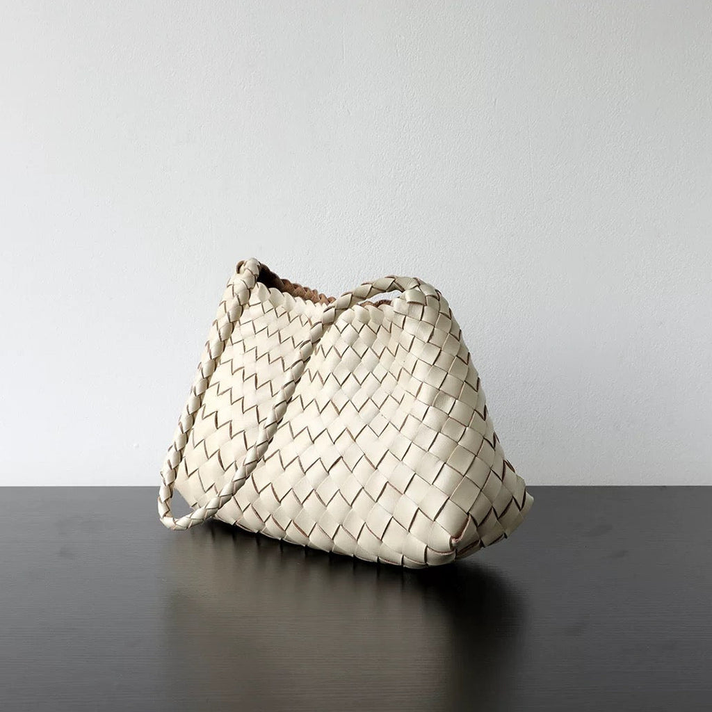 Woven Shoulder Bag in Beige