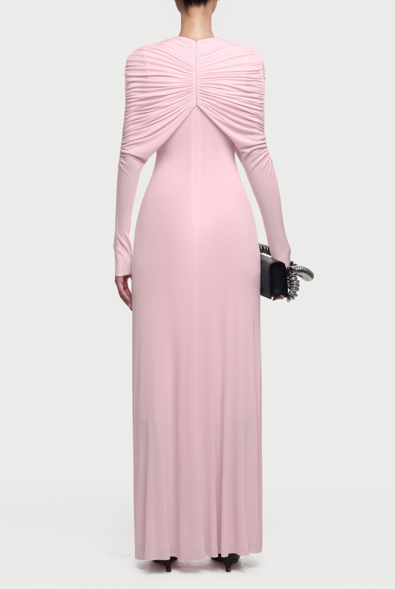 Draped Maxi Dress in Pink