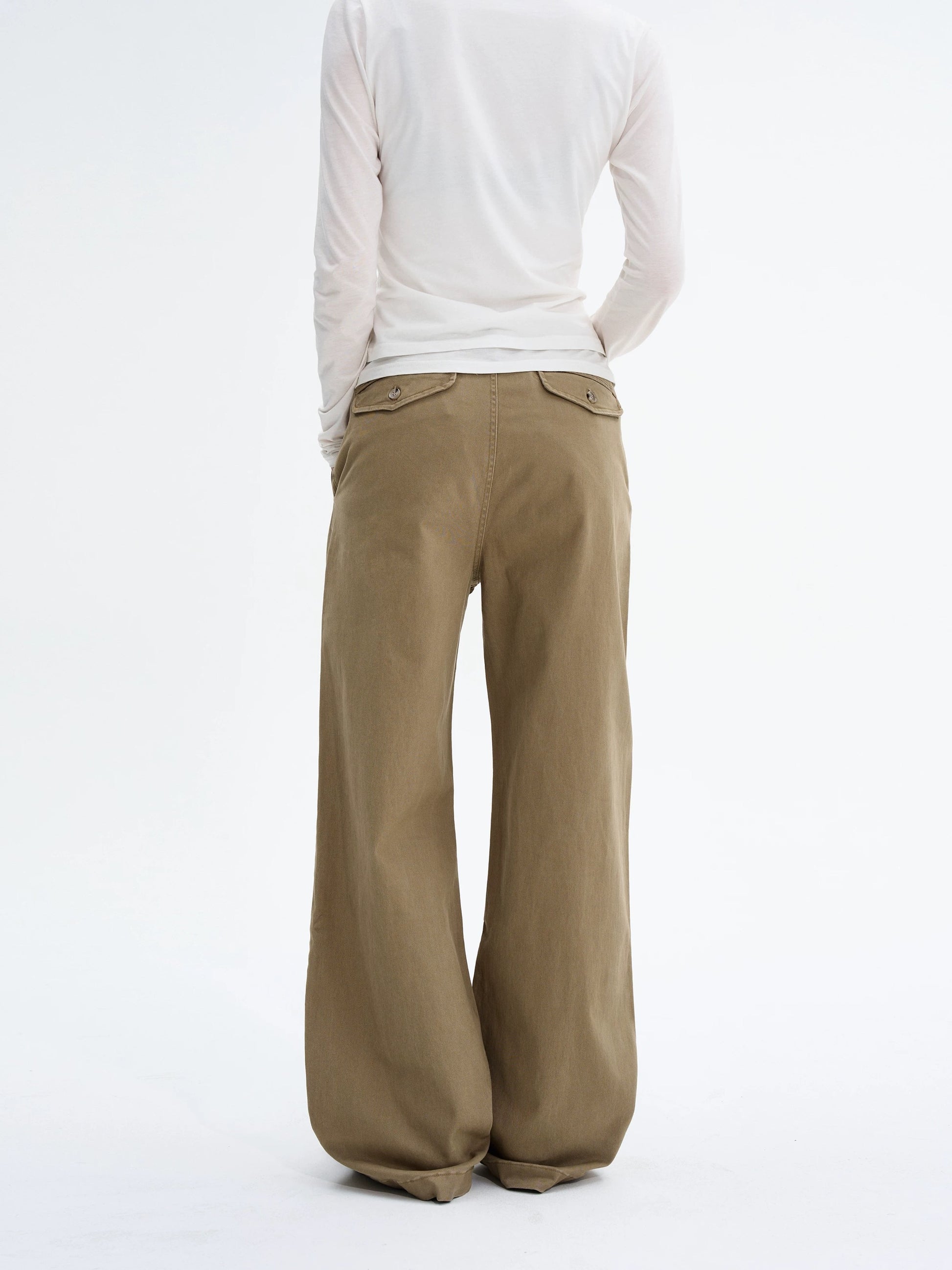 Wide Leg Pants in Khaki