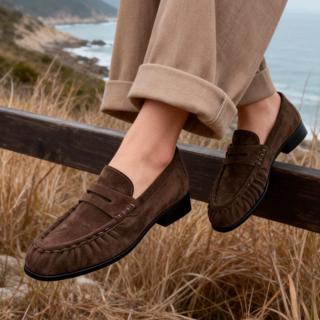 Suede Penny Loafers