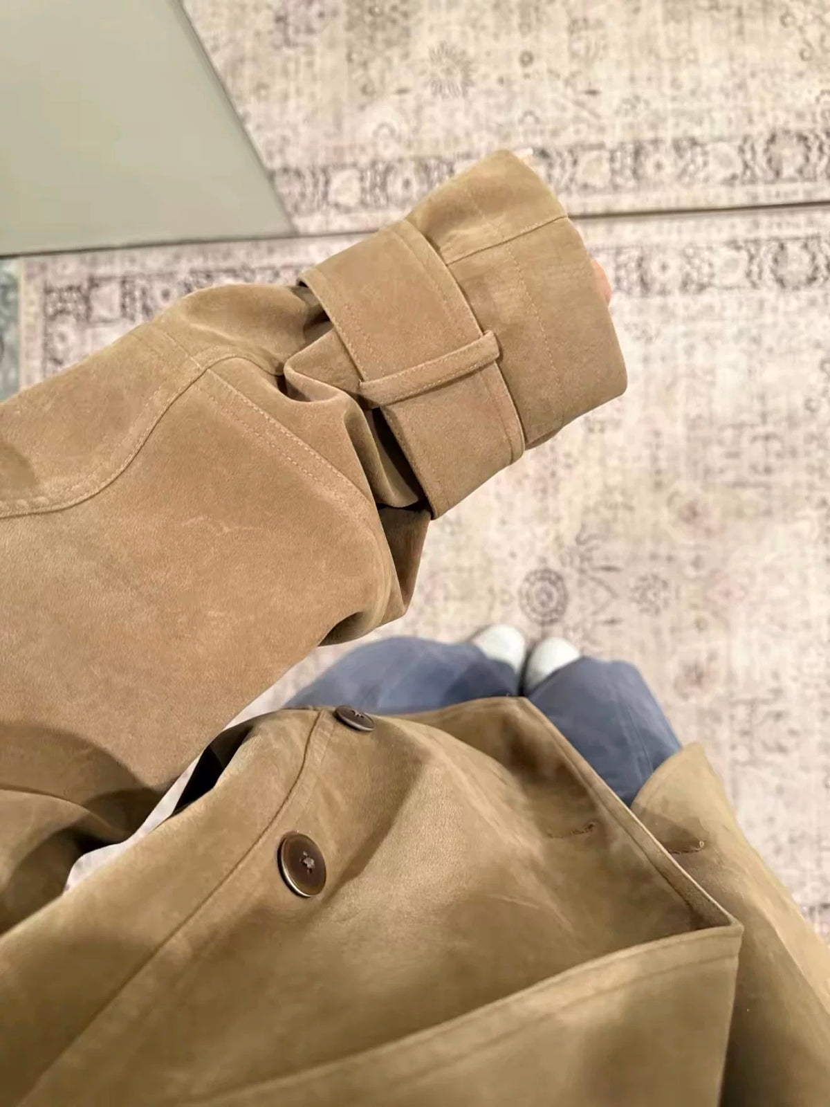 Suede Double-Breasted Jacket