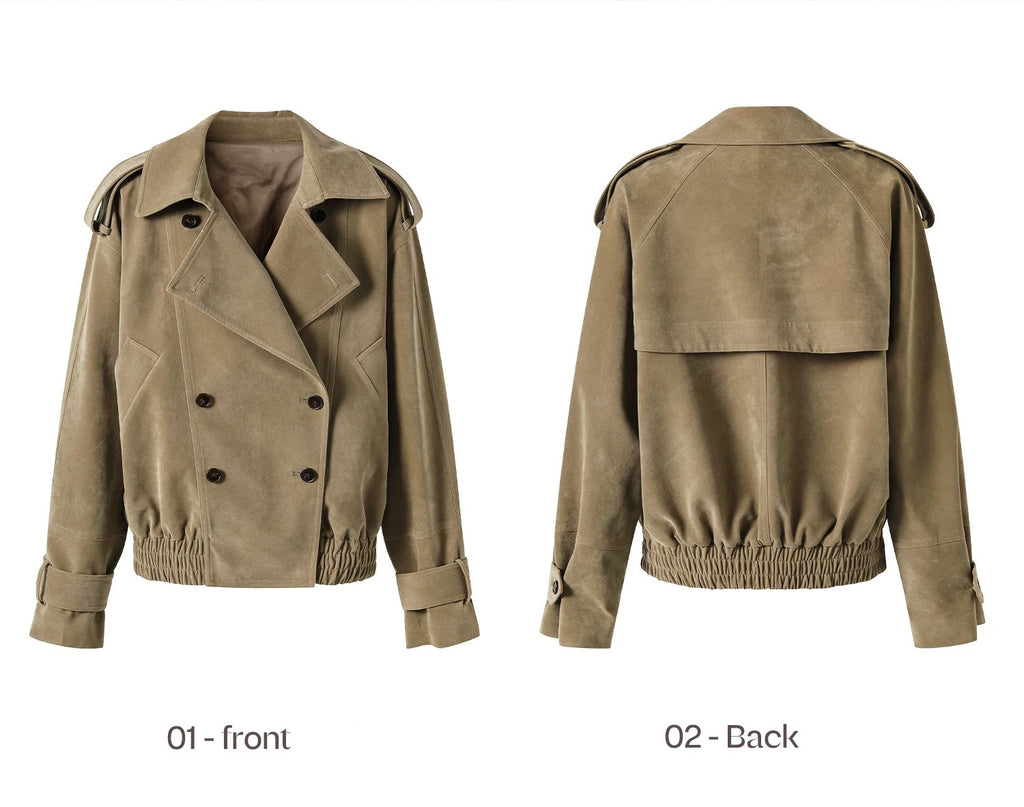 Suede Double-Breasted Jacket