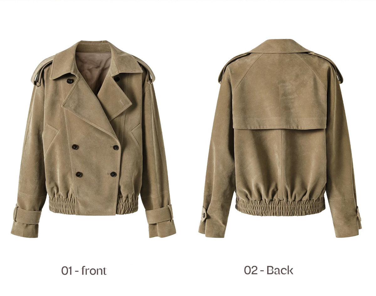 Suede Double-Breasted Jacket