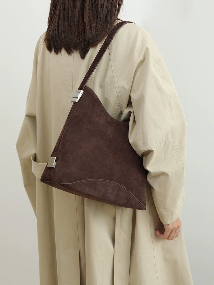 The Sculpt Hobo in Brown Suede