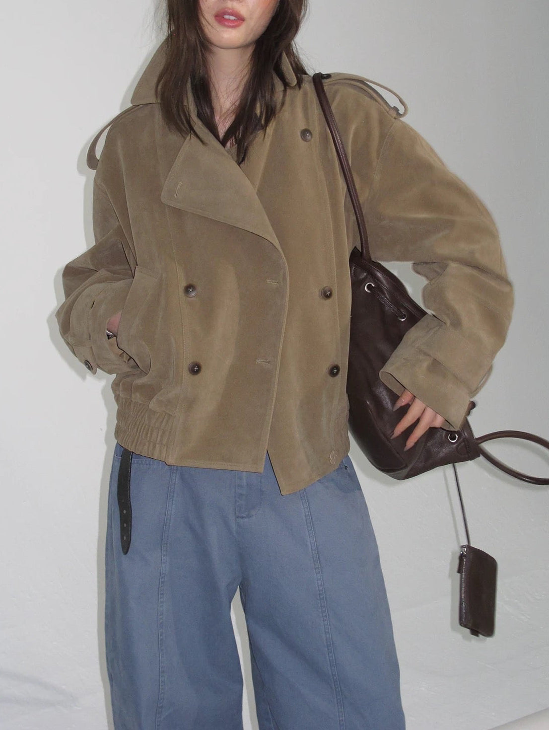 Suede Double-Breasted Jacket