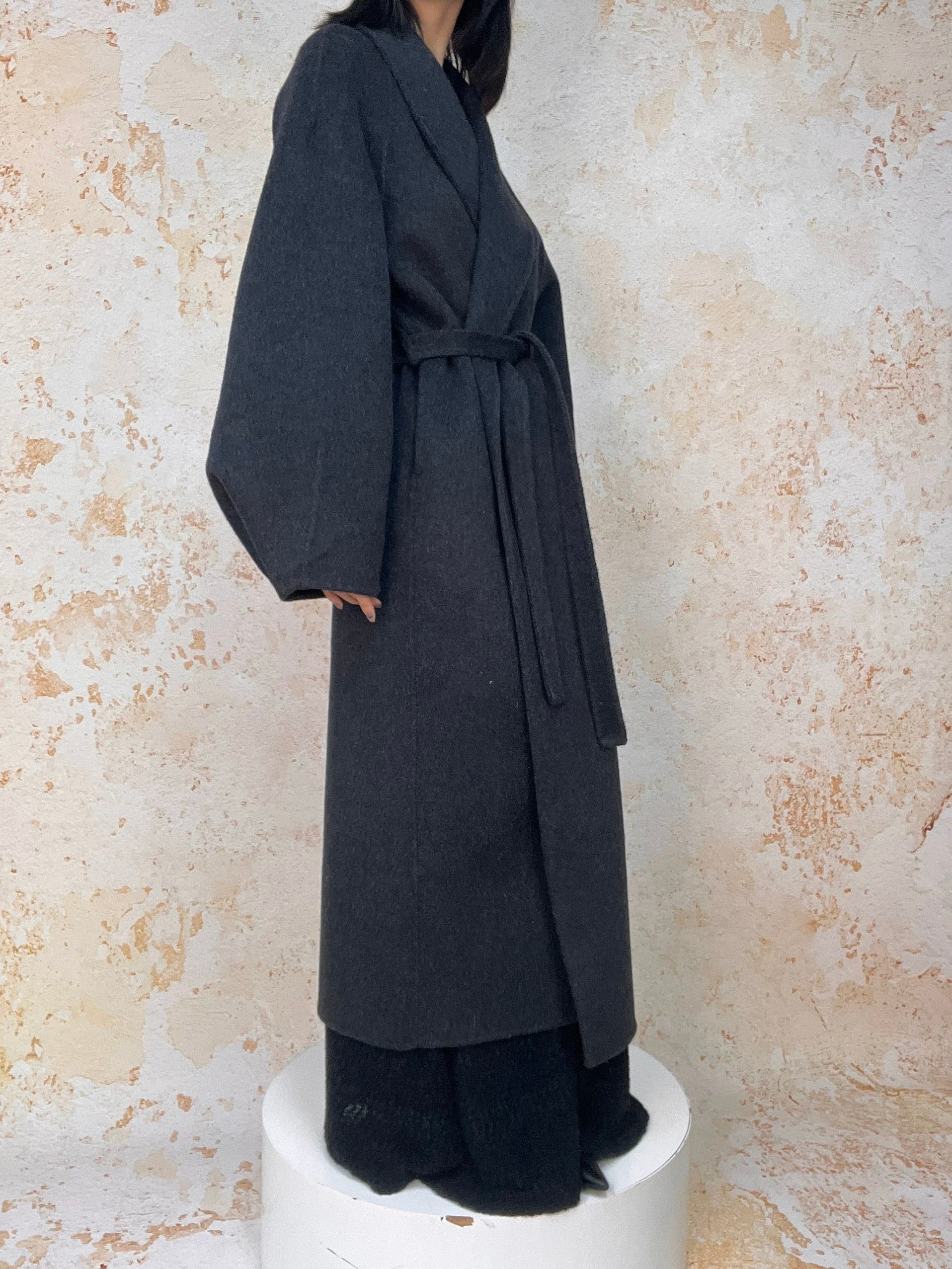 Sheep Wool Coat in Dark Grey