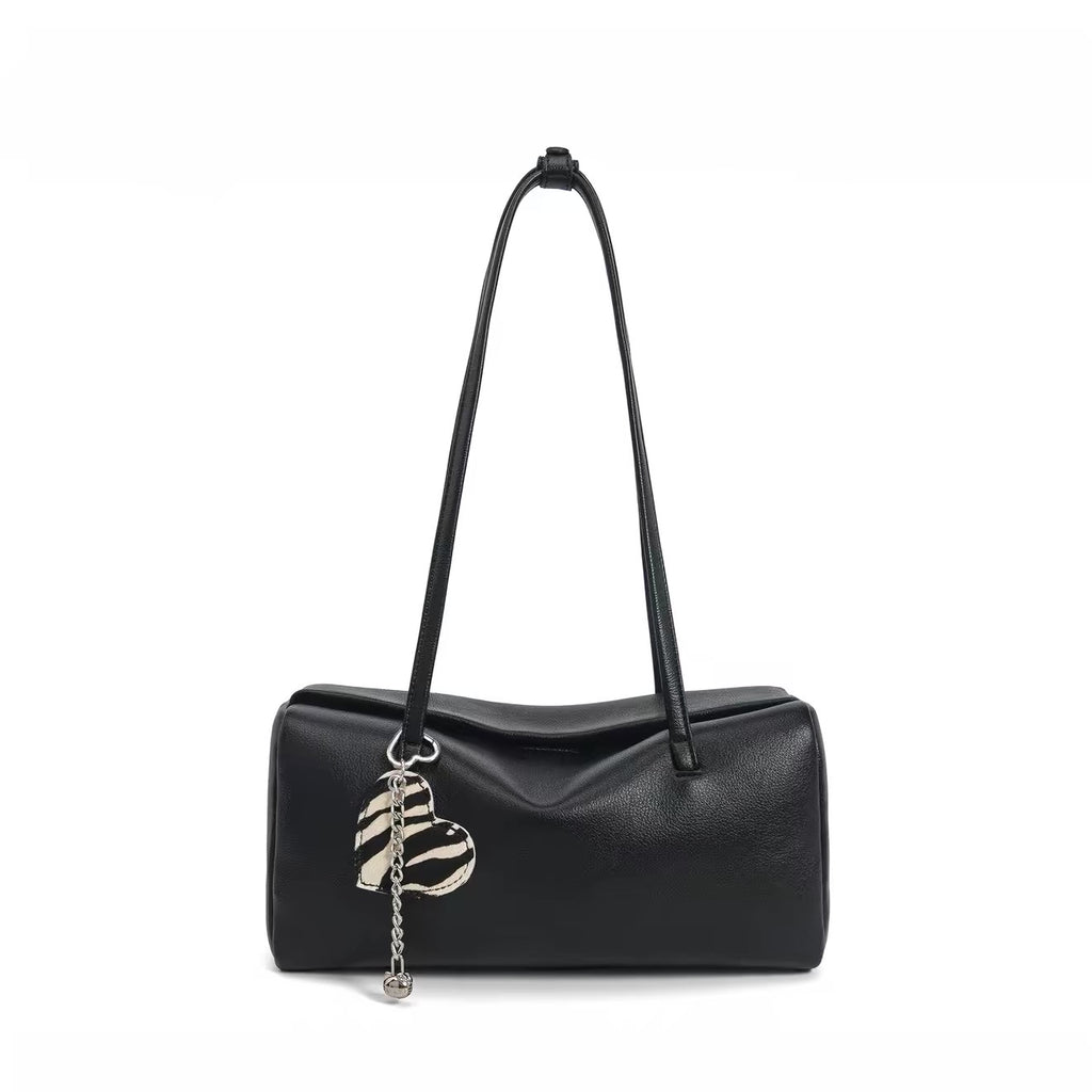Lambskin Shoulder Bag in Black
