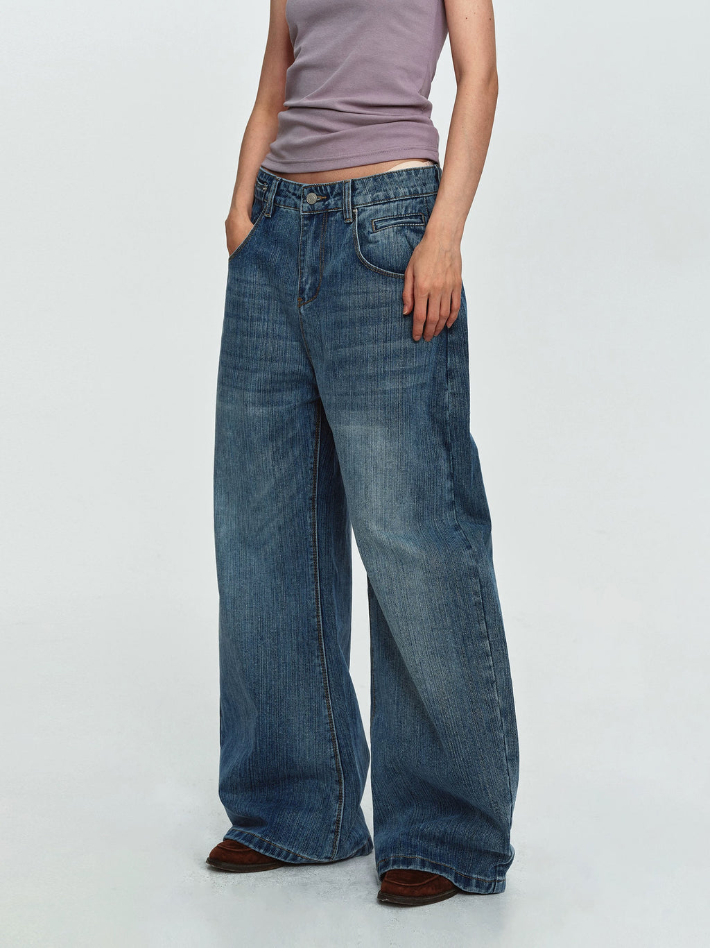 The Studded Vintage Blue Jeans