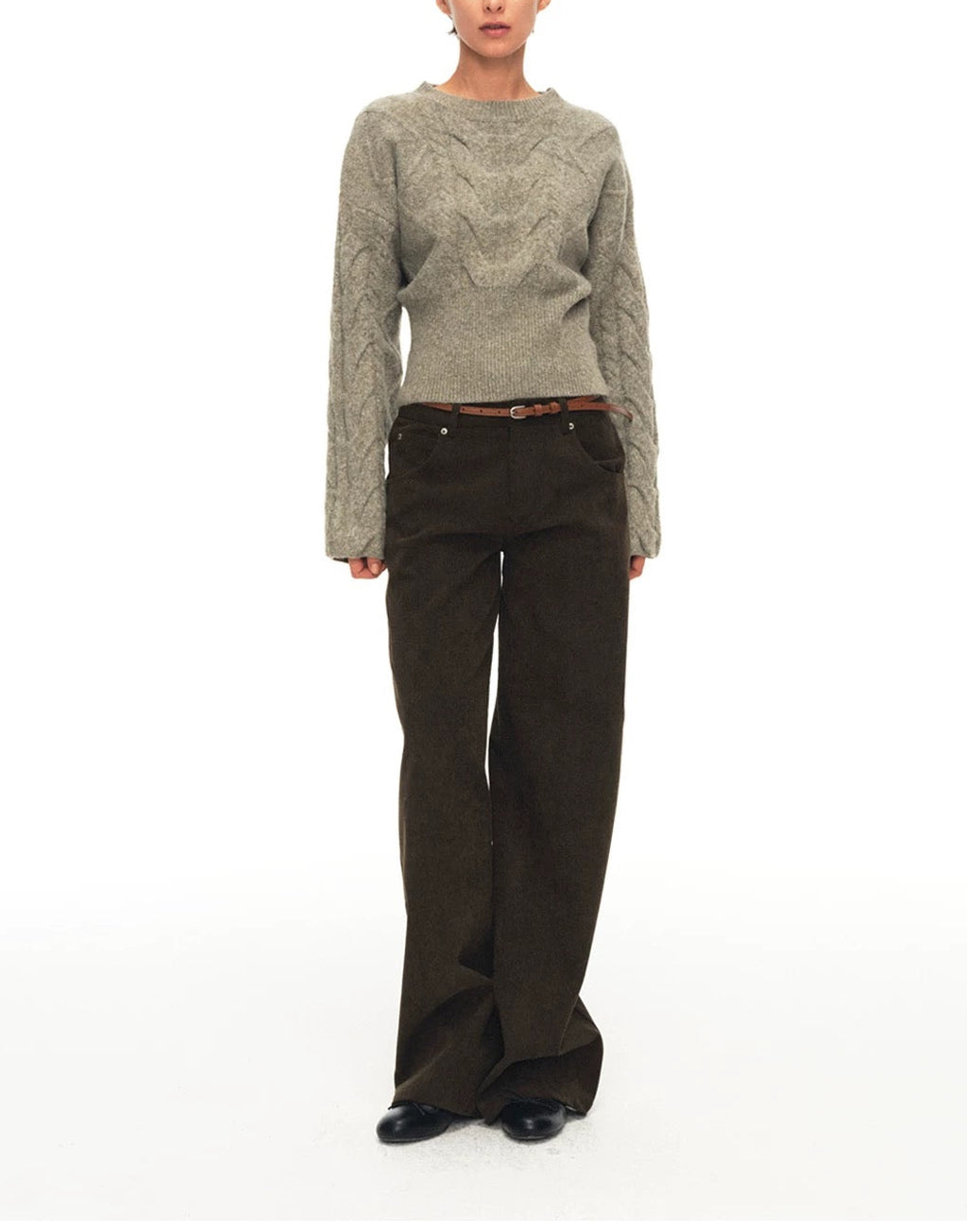 The Fitted-Hem Cable-Knit Sweater