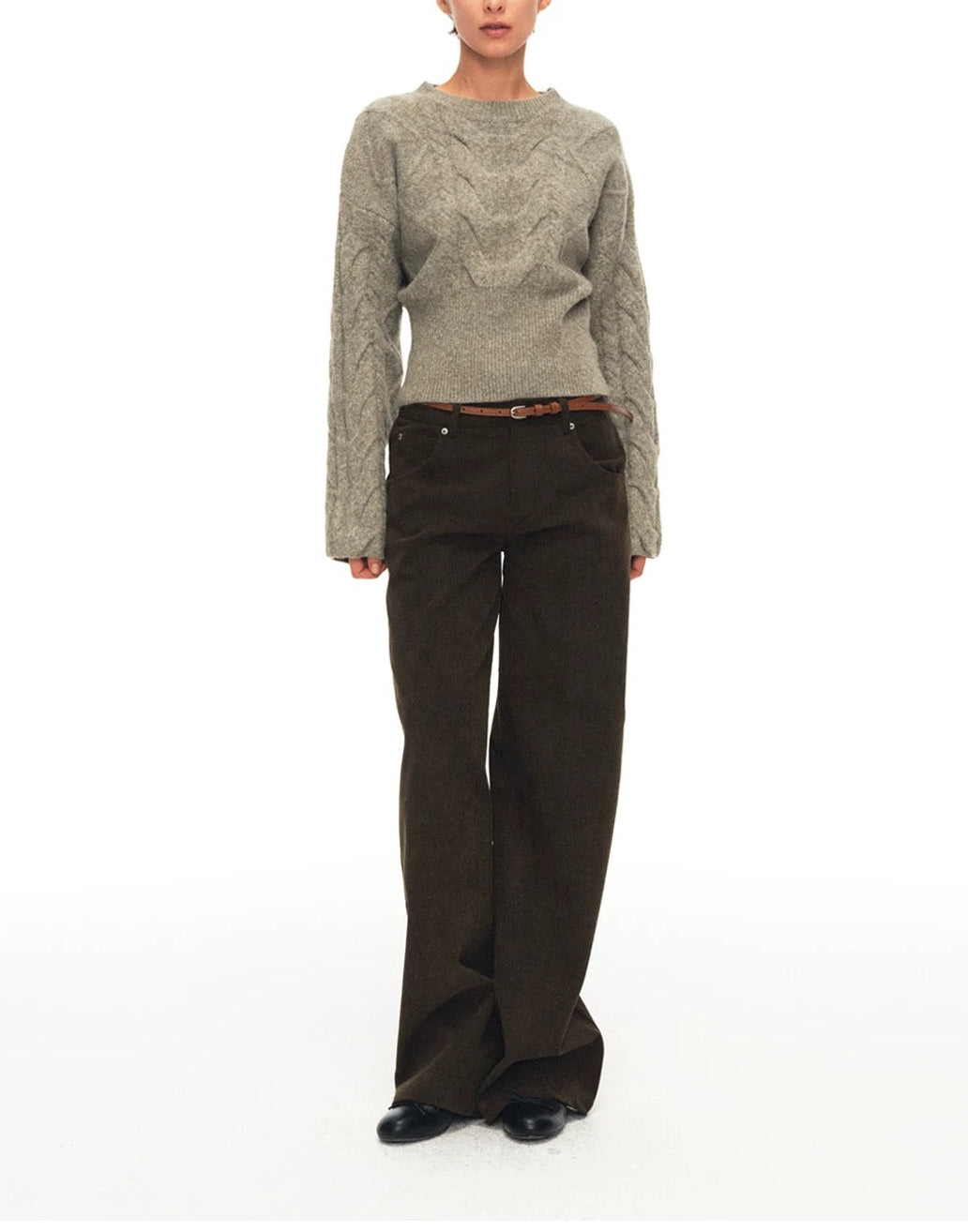 The Fitted-Hem Cable-Knit Sweater
