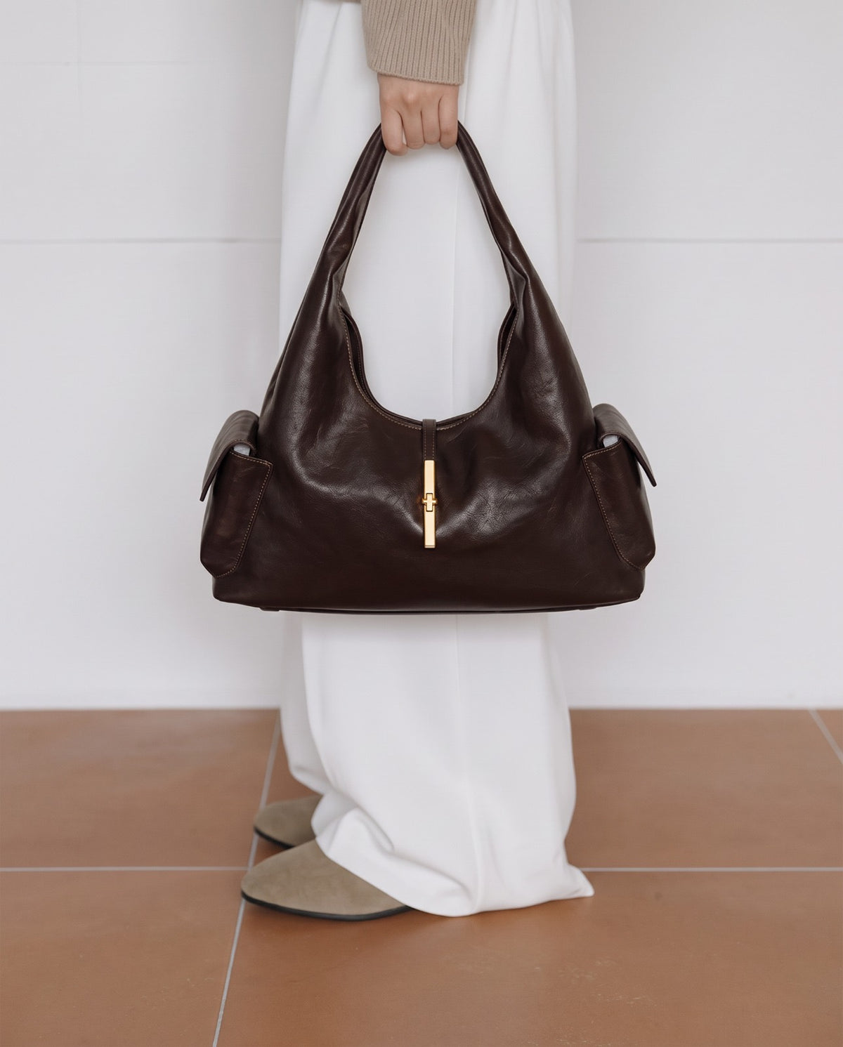 The Slouch Utility Bag in Dark Brown