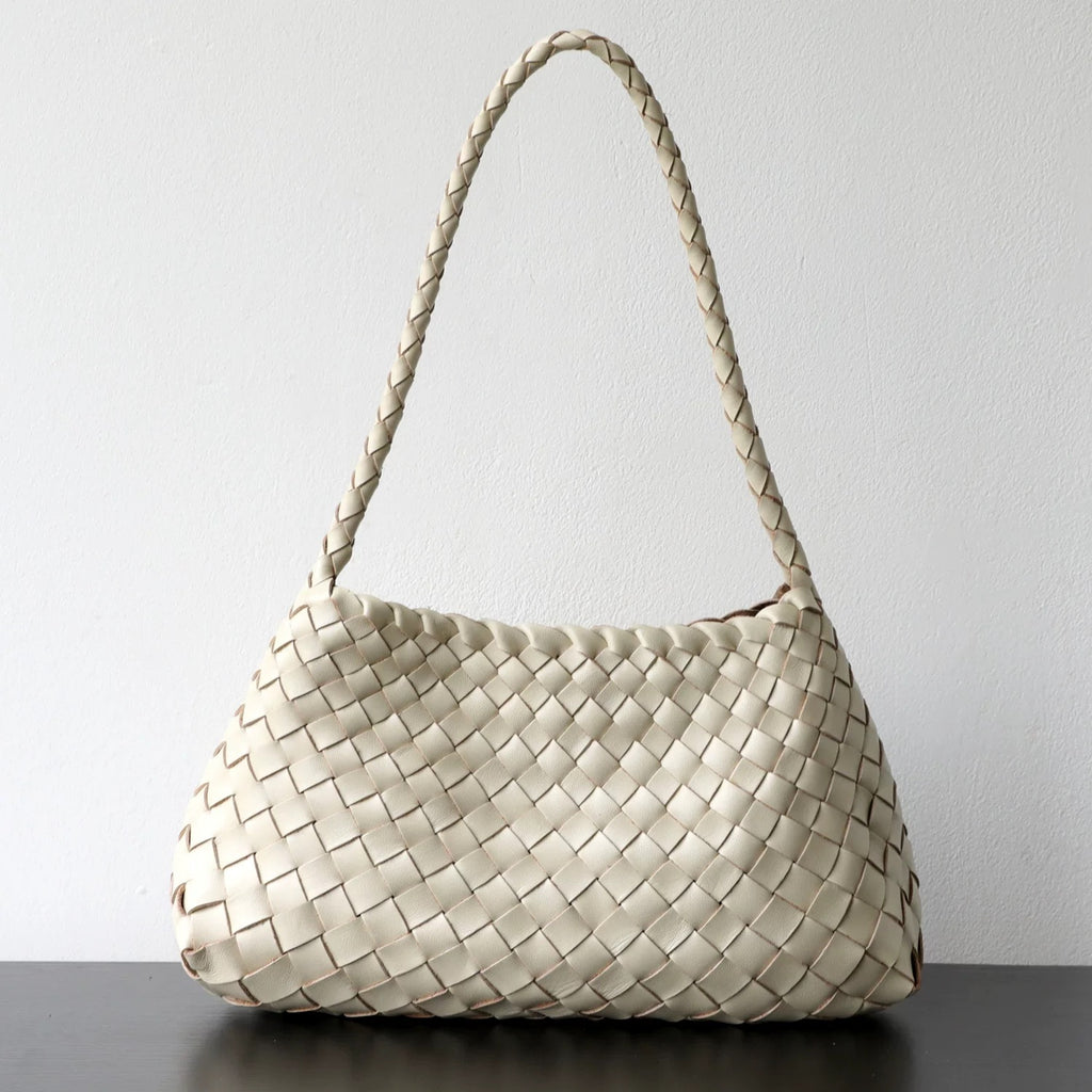 Woven Shoulder Bag in Beige