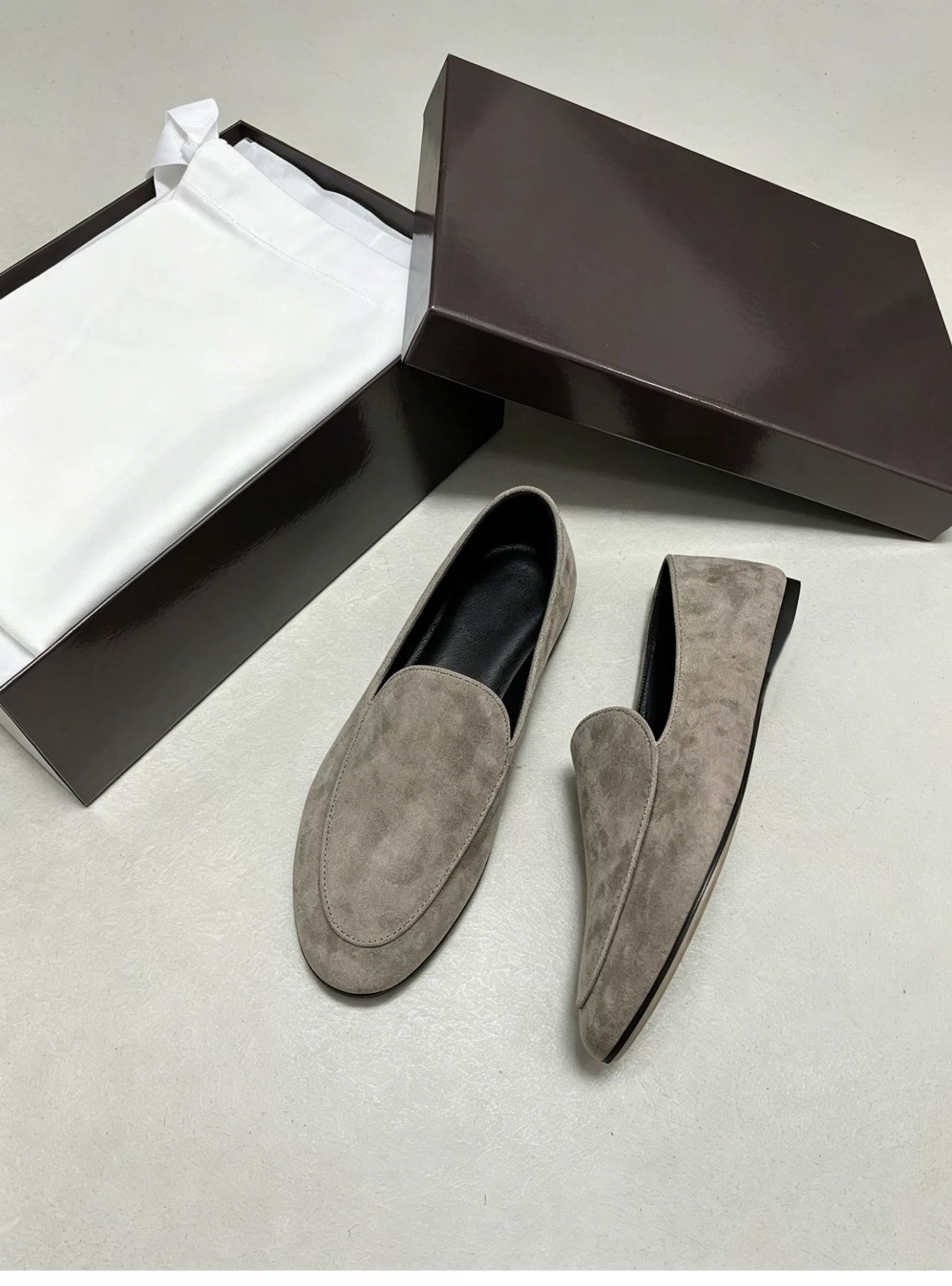 Minimal Suede Loafers
