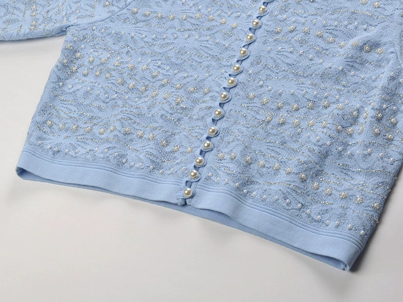 Light Blue Embroidered Dress