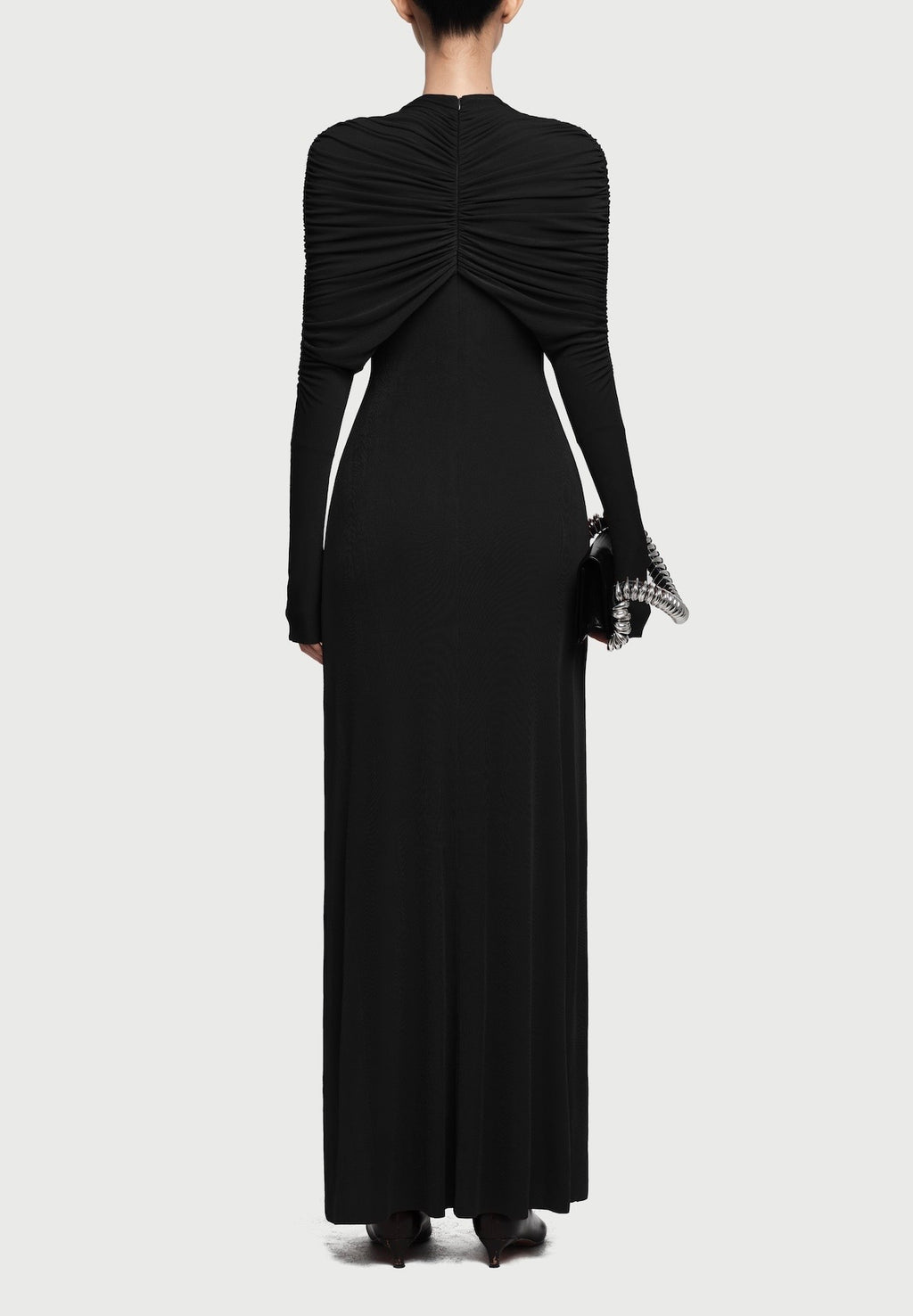 Draped Maxi Dress in Black