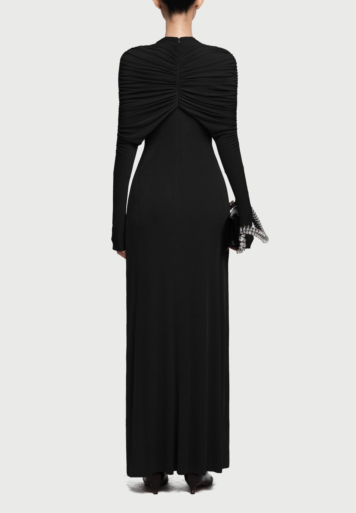 Draped Maxi Dress in Black
