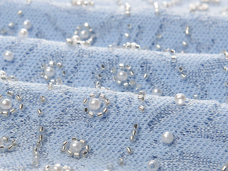 Light Blue Embroidered Cardigan