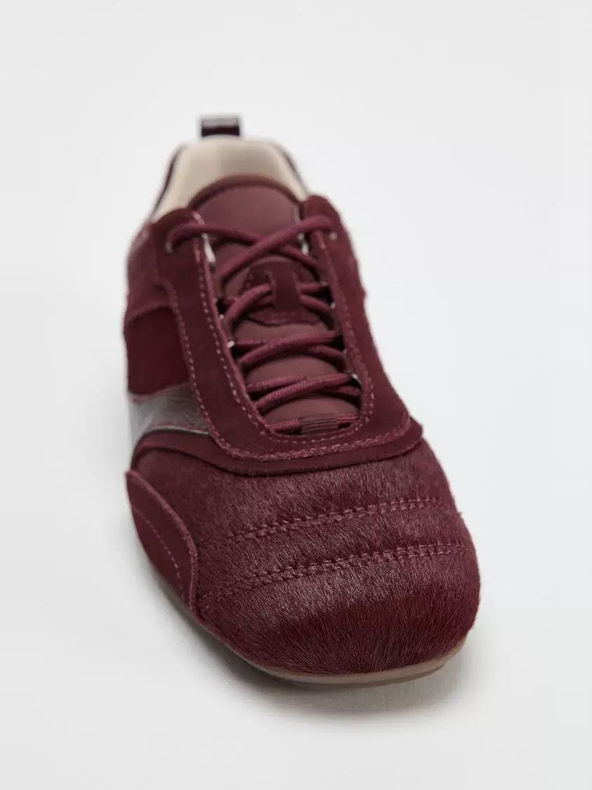 Combination Burgundy Sneakers