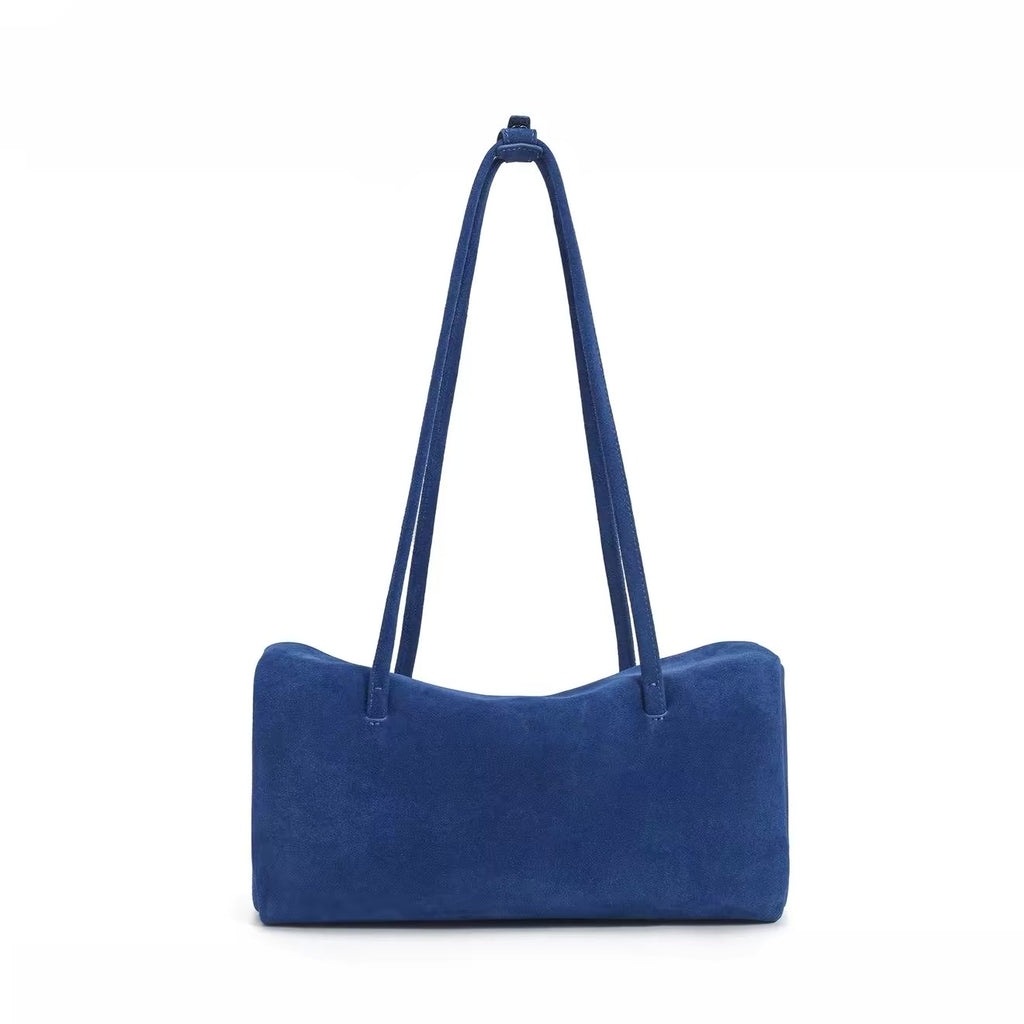 Suede Shoulder Bag in Royal Blue