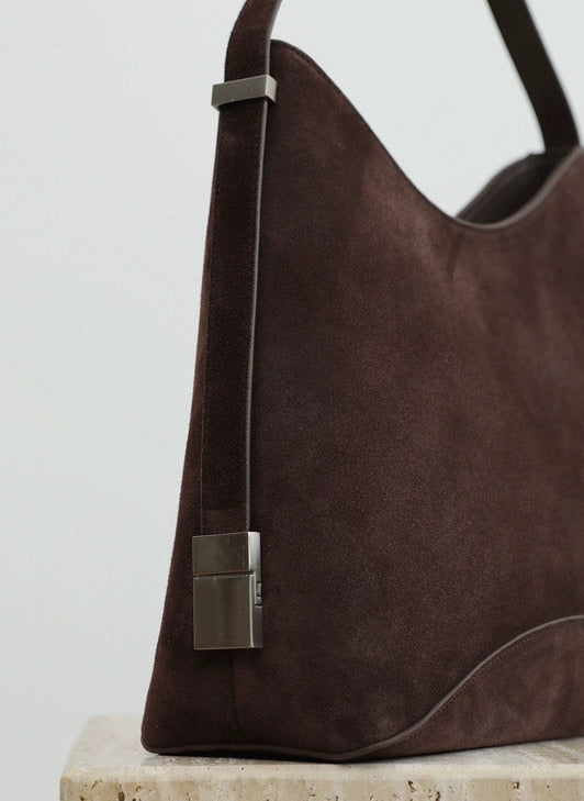 The Sculpt Hobo in Brown Suede