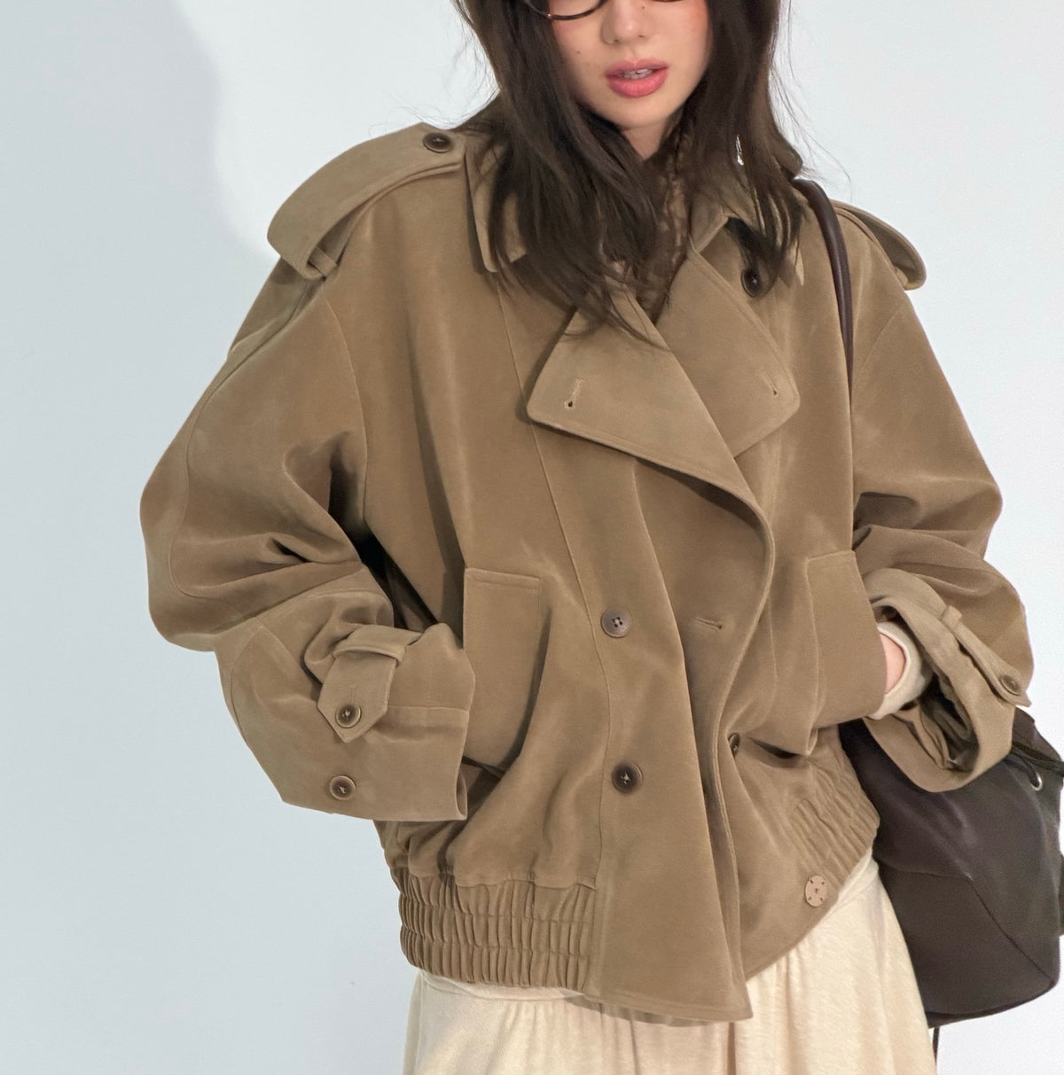Suede Double-Breasted Jacket