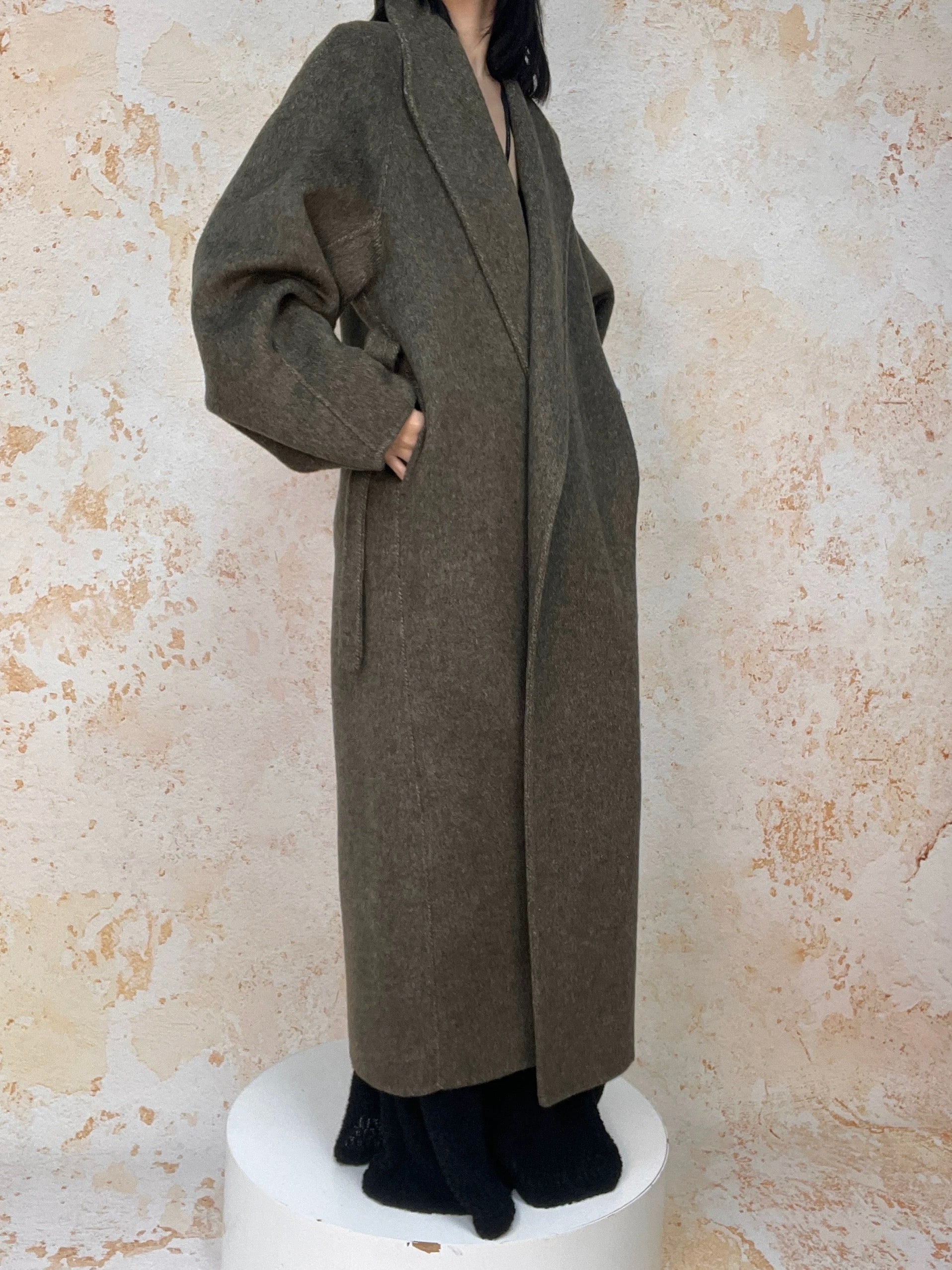 Sheep Wool Coat in Brown