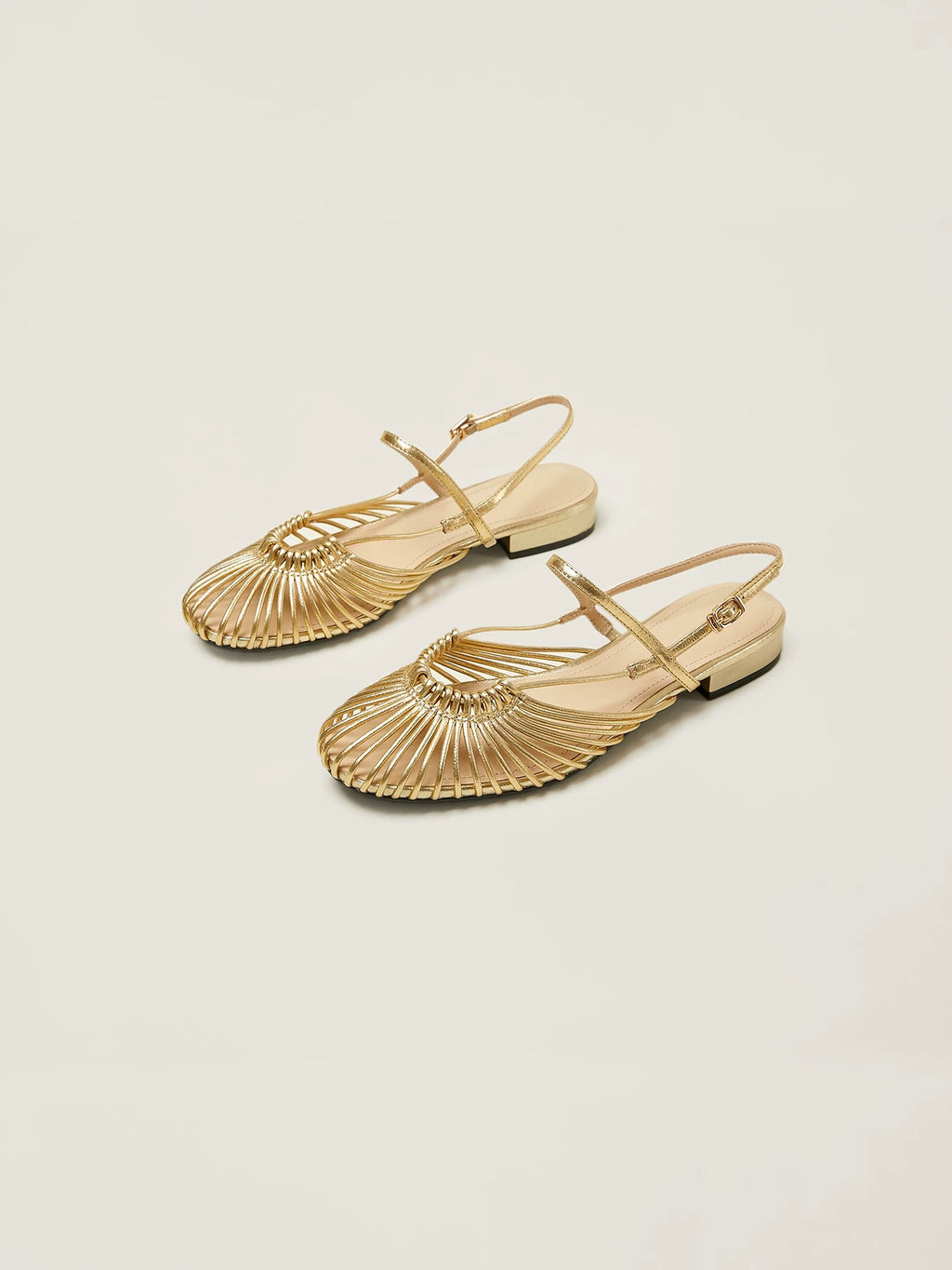The Braided Slingbacks in Champagne