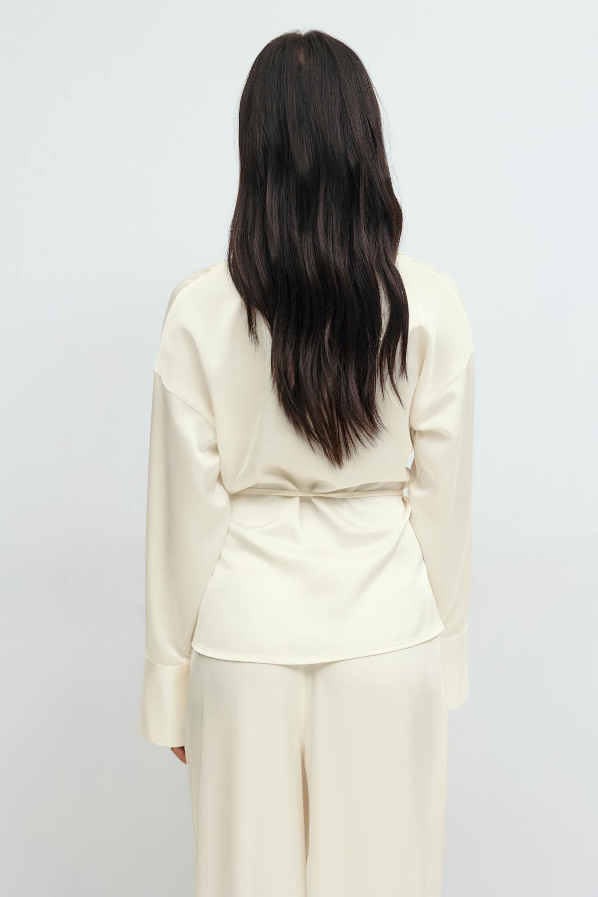 Tie Front Shirt (Off white)