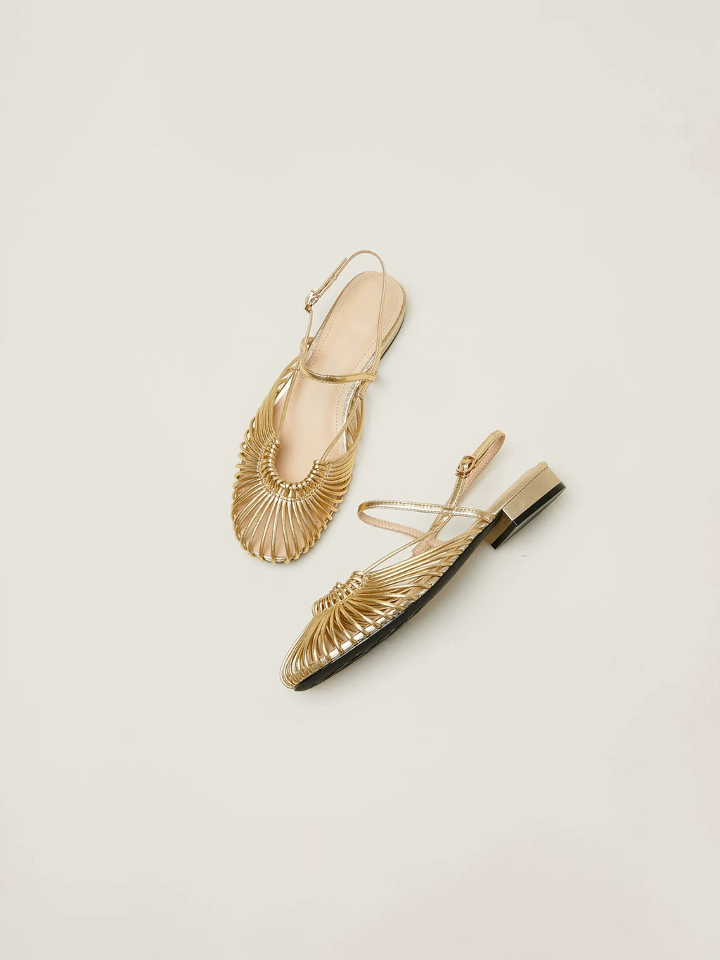 The Braided Slingbacks in Champagne