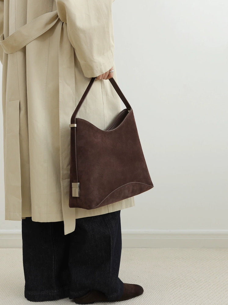 The Sculpt Hobo in Brown Suede