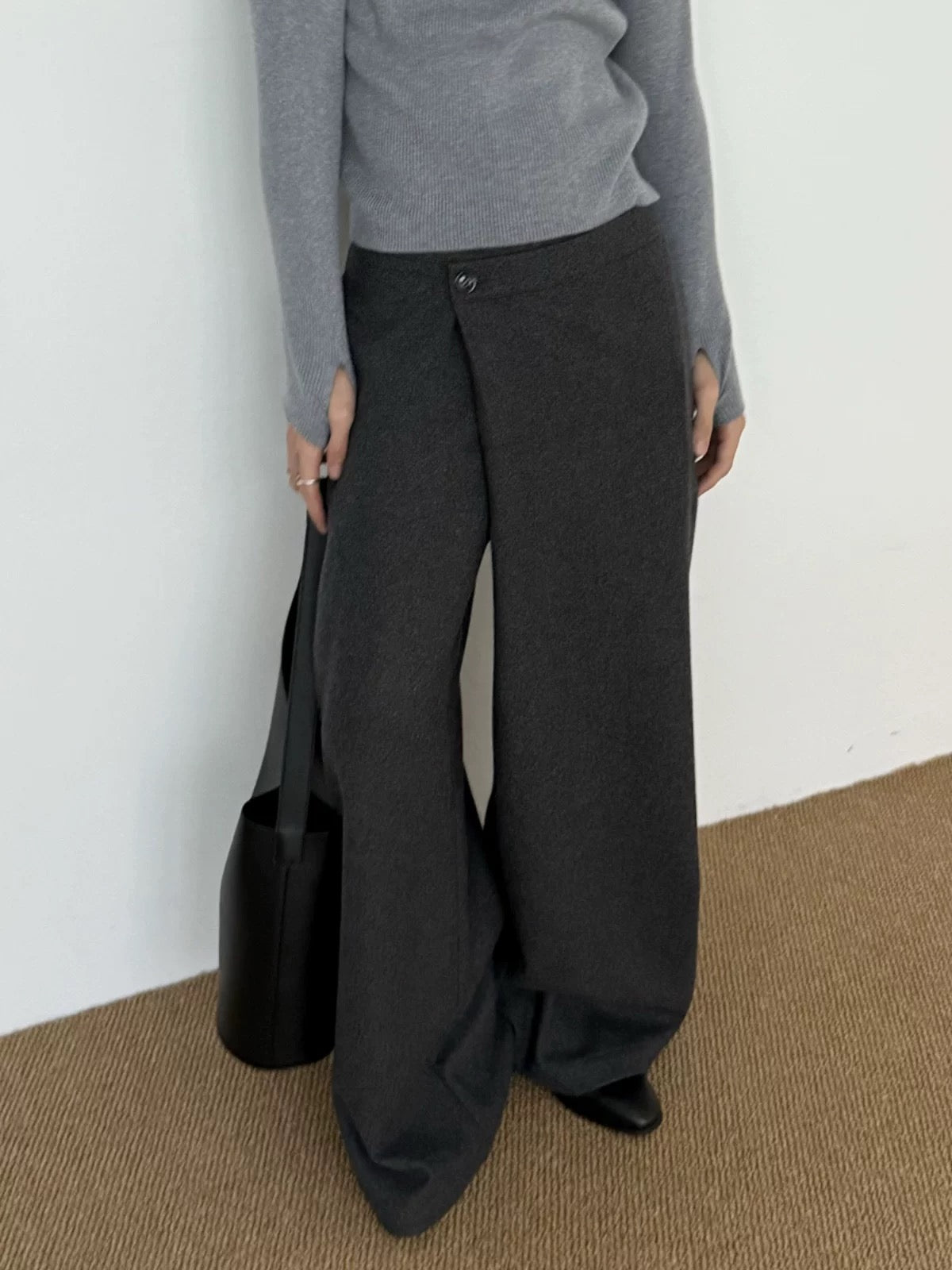 Soft-Drape Trousers in Charcoal
