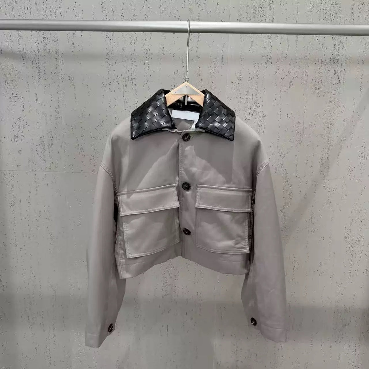 The Woven Collar Cropped Jacket