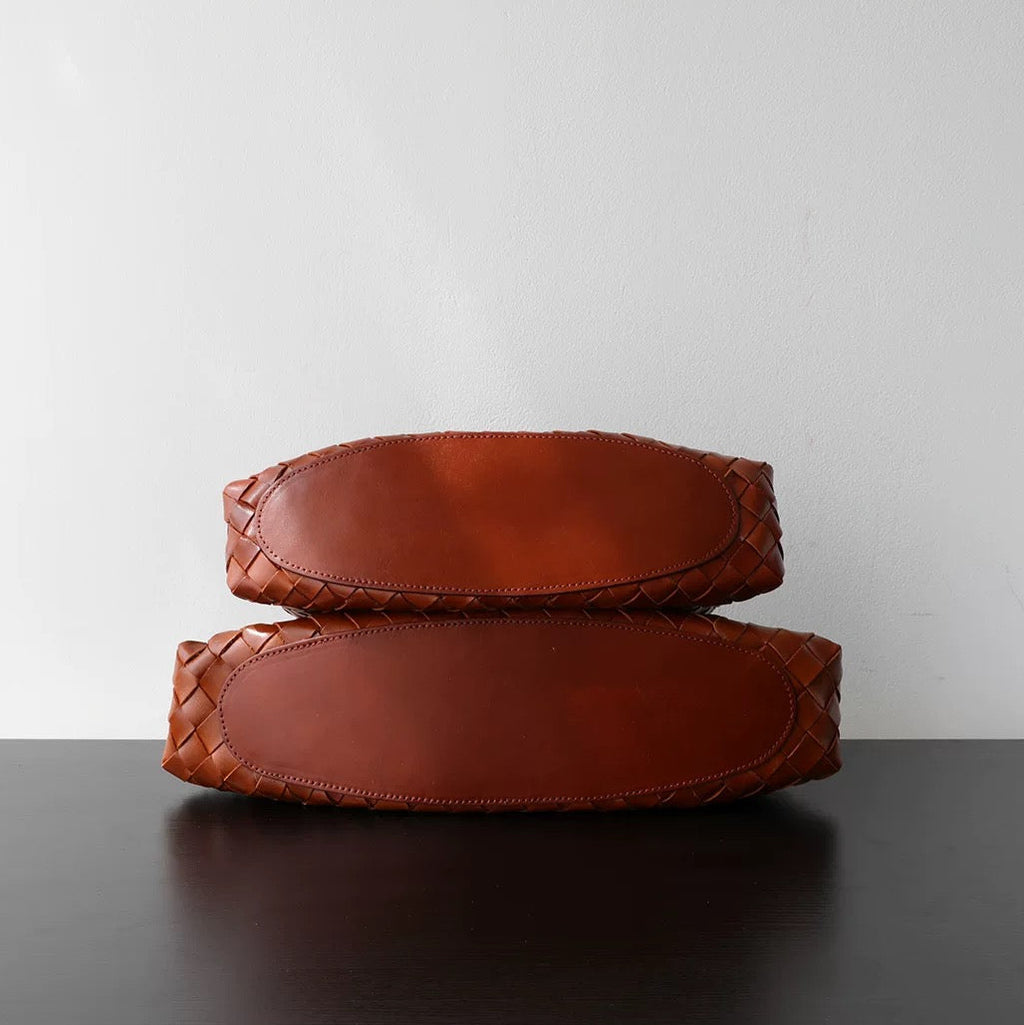 Large Woven Tote Bag in Tan