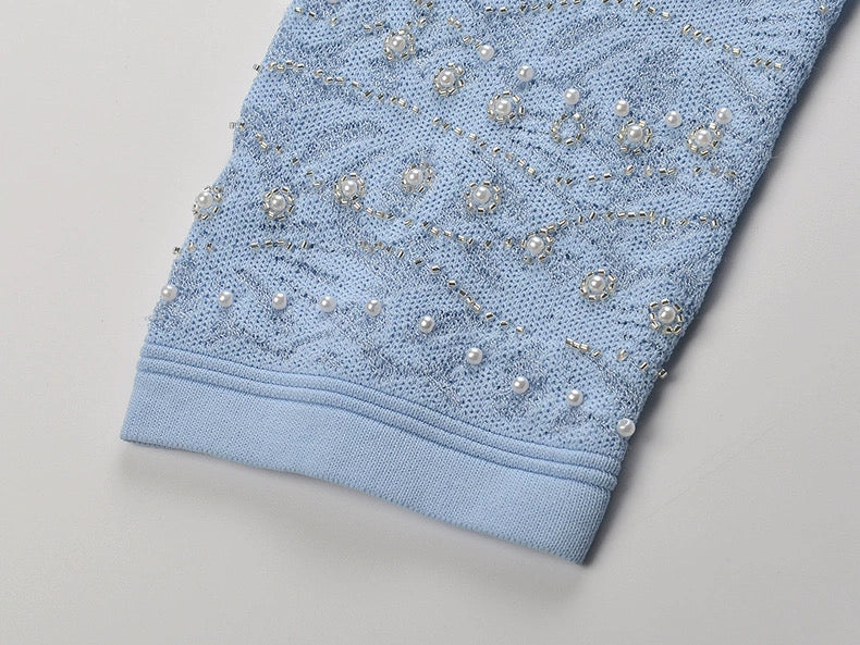 Light Blue Embroidered Dress