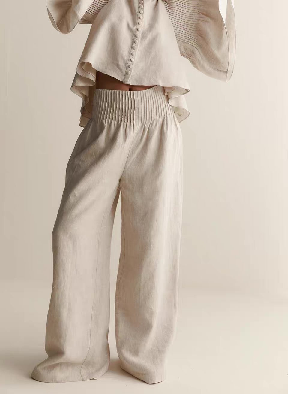Pleated Waistband Pants