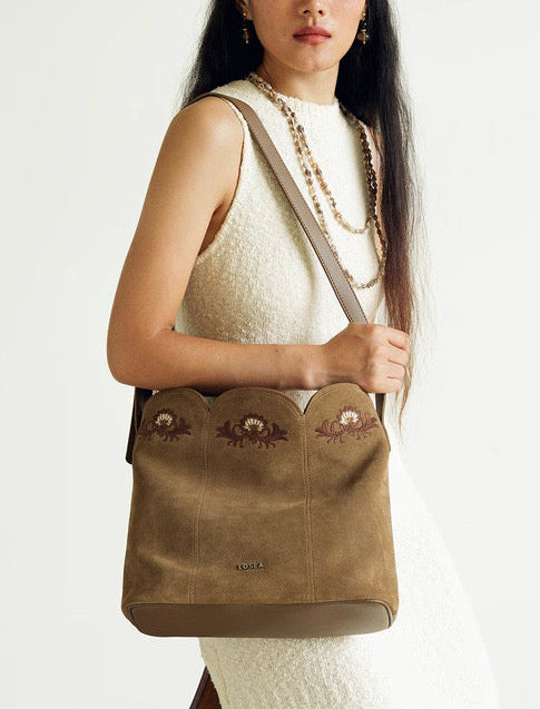 Embroidered Bag in Khaki