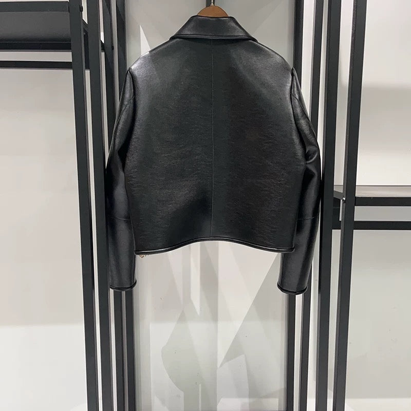 Cropped Leather Jacket