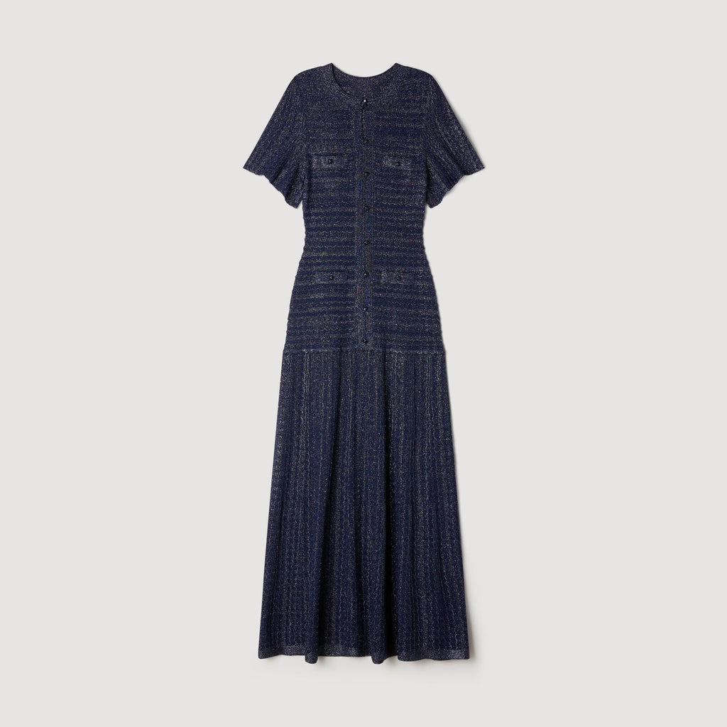 Navy Blue Embroidered Dress