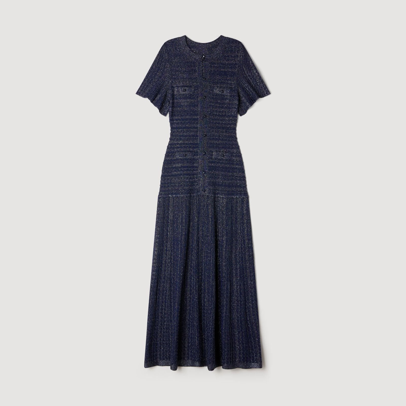 Navy Blue Embroidered Dress