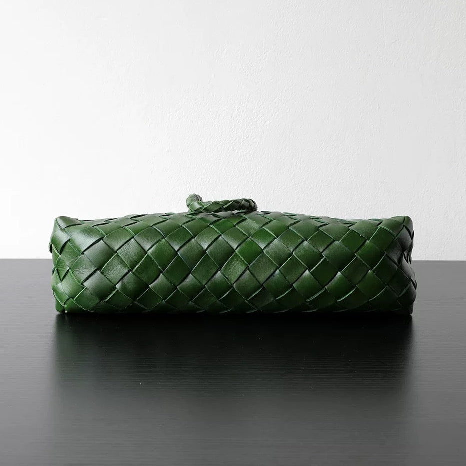 Woven Shoulder Bag in Green