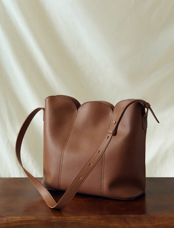 Embroidered Bag in Tan Colour