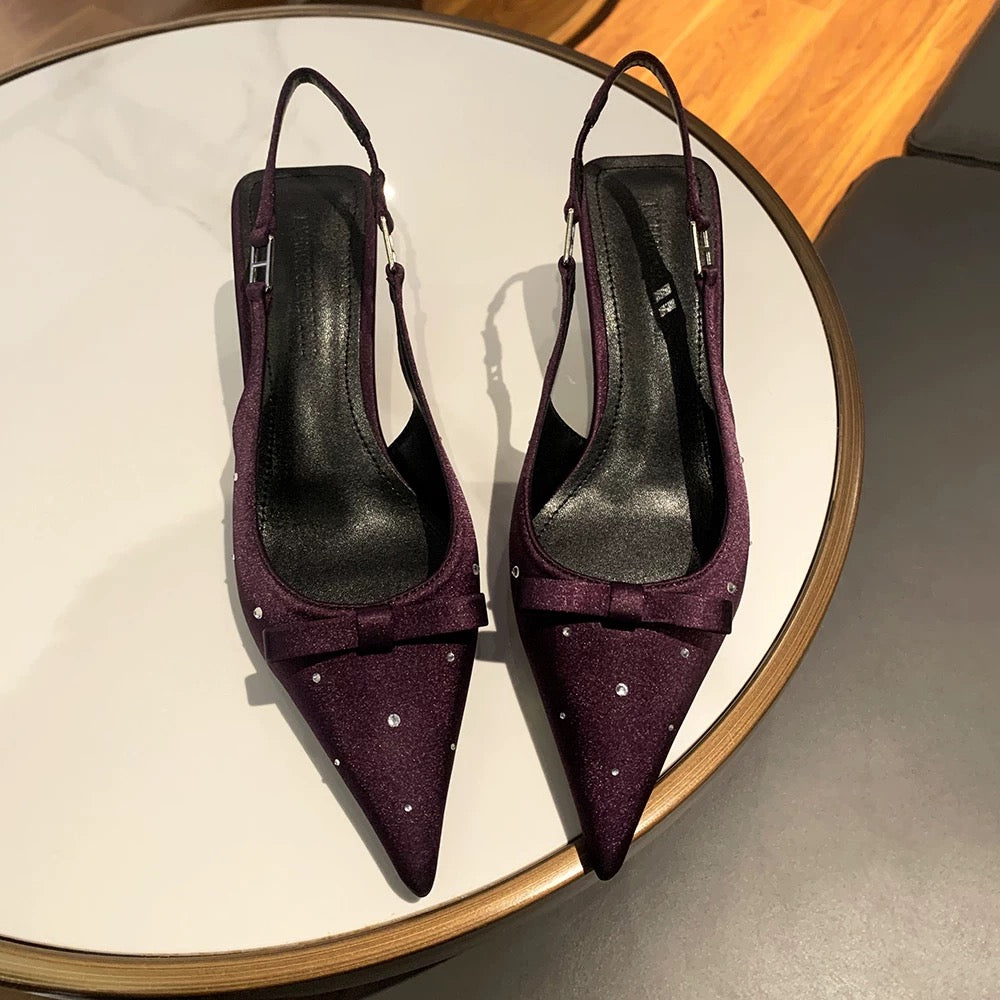 Embellished Slingback in Purple