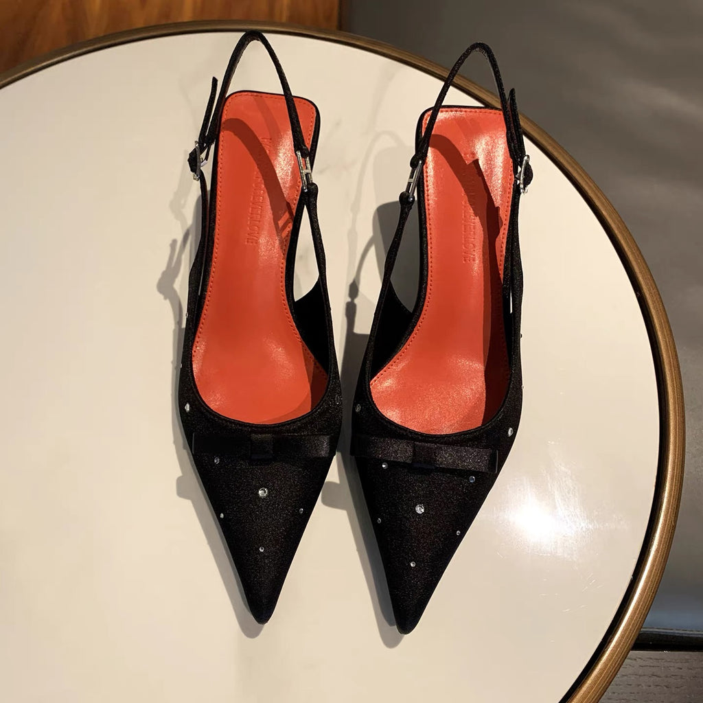 Embellished Slingback in Black