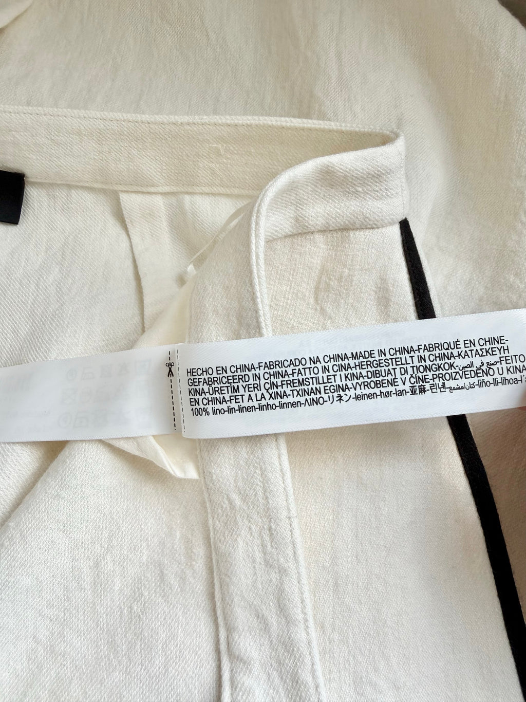 Minimal Side Stripe Linen Trousers (Immediate)