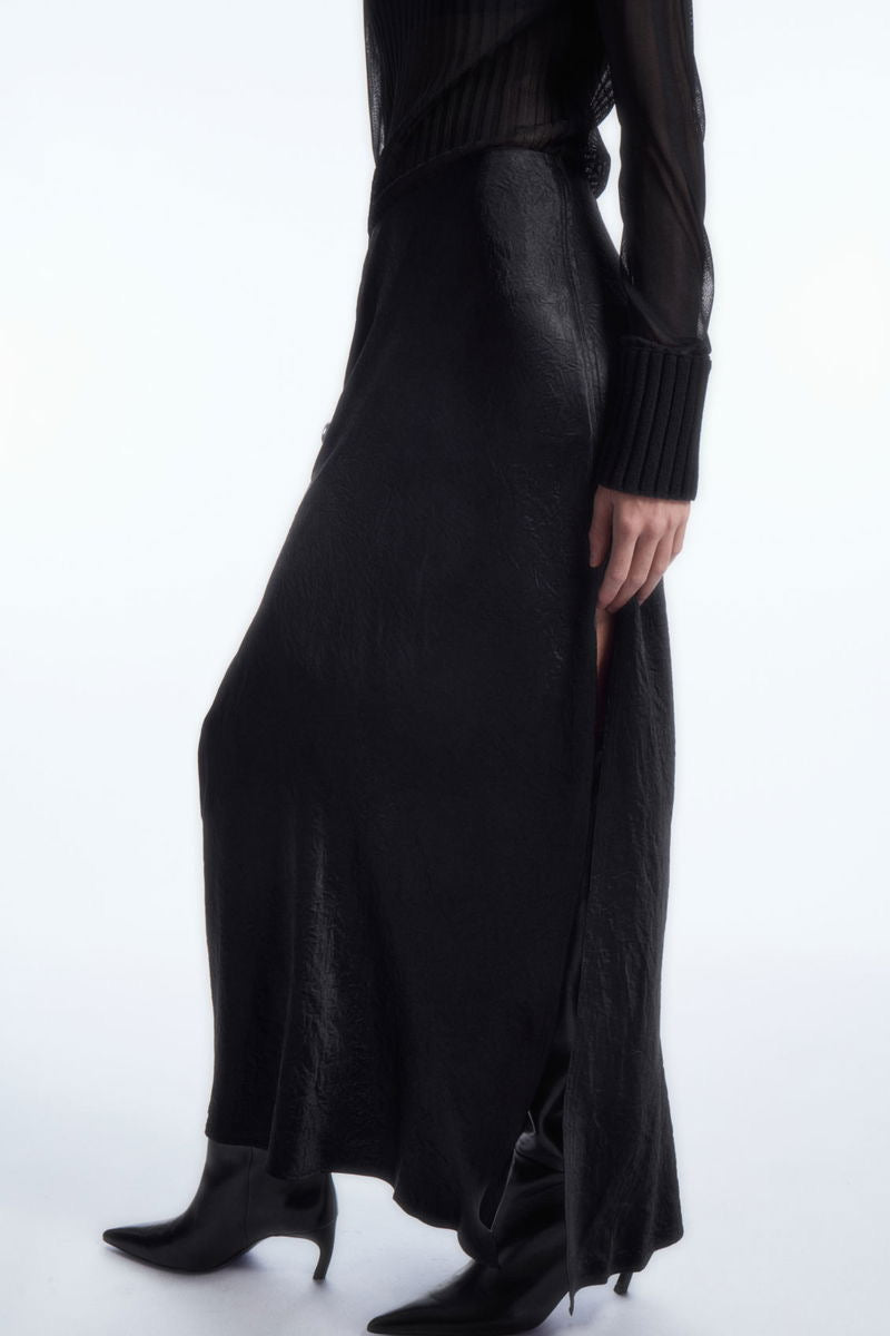 Cos Crinkled-Satin Maxi Skirt